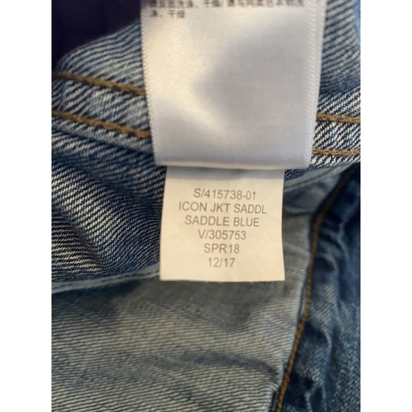 GAP Womens Icon Saddle Blue Denim Long Sleeve Cotton Pockets Jean Jacket Size XS - Picture 7 of 10